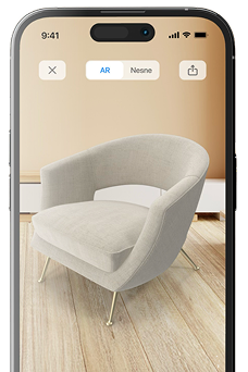 Telefonda 3D model AR deneyimi